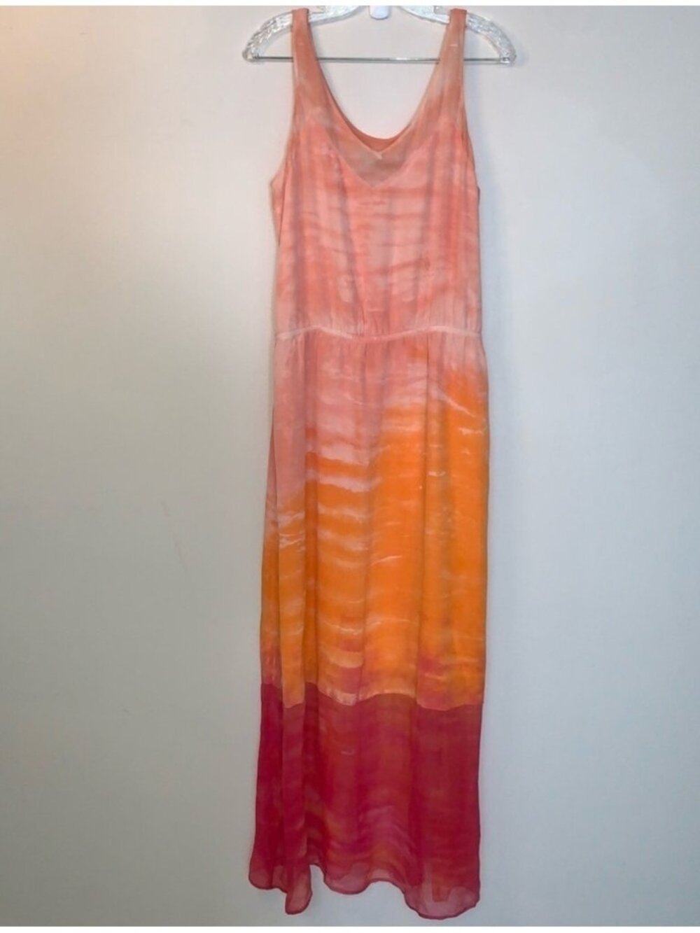 Gypsy 05 Pink and Orange Silk Maxi Dress